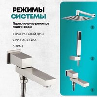 Душевая система  Grocenberg GB5089NK-1 (никель) - Превью изображения №10 — Интернет-магазин Time-Shop