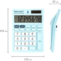 Бухгалтерский калькулятор BRAUBERG Ultra Pastel-08-LB 250513 (голубой) - Превью изображения №6 — Интернет-магазин Time-Shop