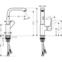 Смеситель Hansgrohe Metris 230 31187000 - Превью изображения №2 — Интернет-магазин Time-Shop