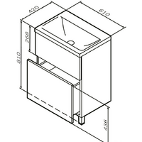  AM.PM Тумба под умывальник Gem 60 M90FSX06022GM32 (2 ящика, графит) - Превью изображения №10 — Интернет-магазин Time-Shop