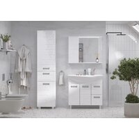  Volna Шкаф с зеркалом Joli 80 L (белый) - Превью изображения №4 — Интернет-магазин Time-Shop