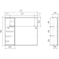  Volna Шкаф с зеркалом Joli 80 L (белый) - Превью изображения №8 — Интернет-магазин Time-Shop