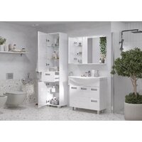  Volna Шкаф с зеркалом Joli 80 L (белый) - Превью изображения №5 — Интернет-магазин Time-Shop