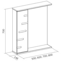  Volna Шкаф с зеркалом Joli 80 L (белый) - Превью изображения №7 — Интернет-магазин Time-Shop