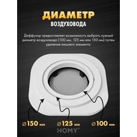 Вентиляционная решетка HOMY AIR круглый A100W d150 (белая) - Превью изображения №4 — Интернет-магазин Time-Shop