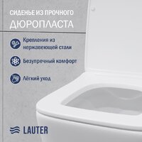 Унитаз подвесной Lauter Square 214903 + GROHE Rapid SL 38721001 + GROHE 37131000 (овальная, хром) - Превью изображения №3 — Интернет-магазин Time-Shop