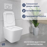 Унитаз подвесной Lauter Square 214903 + GROHE Rapid SL 38721001 + GROHE 37131000 (овальная, хром) - Превью изображения №5 — Интернет-магазин Time-Shop