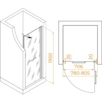 Душевая дверь RGW PA-103 020810308-15 80 (белый/прозрачное стекло) - Превью изображения №2 — Интернет-магазин Time-Shop