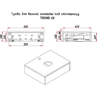  ЗОВ Тумба под умывальник Токио Премиум 60 TP60ELSPTOC2 (вяз либерти серебряный) - Превью изображения №9 — Интернет-магазин Time-Shop