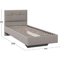 Кровать Трия Элис тип 1 с мягкой обивкой 80x200 (велюр ultra smoke) - Превью изображения №7 — Интернет-магазин Time-Shop