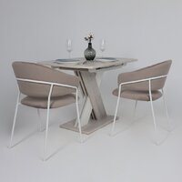 Стул с подлокотниками Алвест AV 433 (светло-коричневый бархат H-61/белый) - Превью изображения №4 — Интернет-магазин Time-Shop