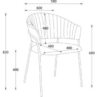 Стул с подлокотниками Алвест AV 433 (светло-коричневый бархат H-61/белый) - Превью изображения №16 — Интернет-магазин Time-Shop