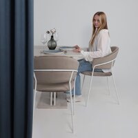 Стул с подлокотниками Алвест AV 433 (светло-коричневый бархат H-61/белый) - Превью изображения №2 — Интернет-магазин Time-Shop