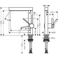 Смеситель Hansgrohe Finoris 76060000 - Превью изображения №3 — Интернет-магазин Time-Shop