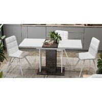 Кухонный стол Трия Кельн Тип 1 (ателье темный/белый/стекло белый глянец) - Превью изображения №2 — Интернет-магазин Time-Shop