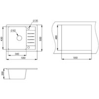 Кухонная мойка Granula 5803 (белый) - Превью изображения №2 — Интернет-магазин Time-Shop