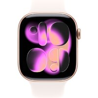 Умные часы Apple Watch Series 11 46 мм (алюминиевый корпус, розовое золото/легкие румяна, спортивный силиконовый ремешок S/M) - Превью изображения №2 — Интернет-магазин Time-Shop