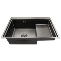 Кухонная мойка Stellar S7550NB-TU-L (нано черный, с доской) - Превью изображения №5 — Интернет-магазин Time-Shop