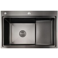 Кухонная мойка Stellar S7550NB-TU-L (нано черный, с доской) - Превью изображения №6 — Интернет-магазин Time-Shop