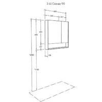  Акватон Шкаф с зеркалом Сканди 90 1A252302SDZ90 (белый/дуб рустикальный) - Превью изображения №2 — Интернет-магазин Time-Shop
