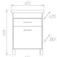  Onika Тумба с умывальником Натали 60.13 + Фостер 60 - Превью изображения №3 — Интернет-магазин Time-Shop