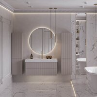  Belux Шкаф-пенал для ванной Сиртаки ПН 40 (180, светлый миндаль матовый) - Превью изображения №3 — Интернет-магазин Time-Shop