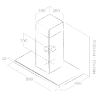 Кухонная вытяжка Elica Galaxy Island WHIX/A/90X45 PRF0019192B - Превью изображения №3 — Интернет-магазин Time-Shop