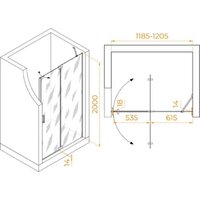Душевая дверь RGW HO-014Gr 350601412-110 (серый/прозрачное стекло) - Превью изображения №2 — Интернет-магазин Time-Shop