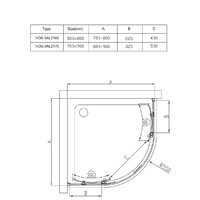 Душевой уголок Vincea Alpha VSQ-3AL900CL (хром/прозрачное) - Превью изображения №9 — Интернет-магазин Time-Shop
