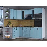 Готовая кухня Интерлиния Тренд 1.68x2.4 ВТ левая (океан/океан/дуб бунратти) - Превью изображения №4 — Интернет-магазин Time-Shop