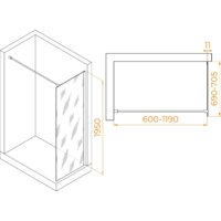 Душевая стенка RGW WA-002G 35100207-16 70 (золото/прозрачное стекло) - Превью изображения №2 — Интернет-магазин Time-Shop