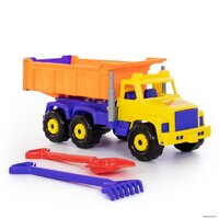 Набор Полесье Супергигант автомобиль-самосвал + лопата и грабли 5557 - Превью изображения №10 — Интернет-магазин Time-Shop