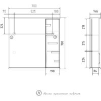 Volna Шкаф с зеркалом Joli 70 R (белый) - Превью изображения №10 — Интернет-магазин Time-Shop