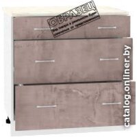 Шкаф напольный Кортекс-мебель Корнелия Лира НШ80р3ш (черный/марсель) - Превью изображения №4 — Интернет-магазин Time-Shop