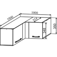 Шкаф навесной ДСВ Тренто ГПГУ 1000 (серый/серый) - Превью изображения №2 — Интернет-магазин Time-Shop