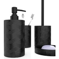 Аксессуары для ванной и туалета FORA Delicate Black (4 предмета) - Превью изображения №2 — Интернет-магазин Time-Shop