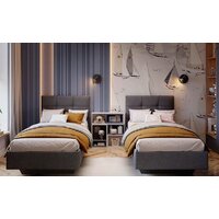 Кровать Трия Элис тип 1 с мягкой обивкой 80x200 (велюр ultra grafit) - Превью изображения №2 — Интернет-магазин Time-Shop