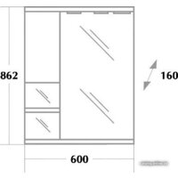  Onika Шкаф с зеркалом Элита 60.02 правый (оливковый) [206022] - Превью изображения №2 — Интернет-магазин Time-Shop