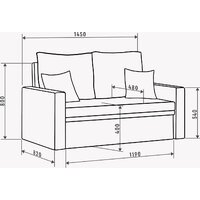 Диван Mio Tesoro Тунне SB2 (Linea Media 36 brown) - Превью изображения №7 — Интернет-магазин Time-Shop