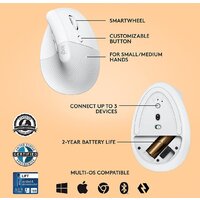 Вертикальная мышь Logitech Lift (белый) - Превью изображения №6 — Интернет-магазин Time-Shop