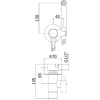 Гигиенический душ Paffoni Tweet Round ZDUP110BR - Превью изображения №2 — Интернет-магазин Time-Shop