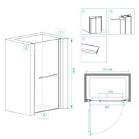 Душевая дверь RGW PA-03 41080308-11 80 (хром/прозрачное стекло) - Превью изображения №2 — Интернет-магазин Time-Shop