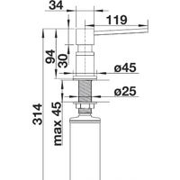 Дозатор для моющего средства Blanco Lato (черный матовый) - Превью изображения №7 — Интернет-магазин Time-Shop