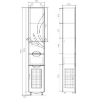  Volna Шкаф-пенал Adel 35 c корзиной - Превью изображения №7 — Интернет-магазин Time-Shop