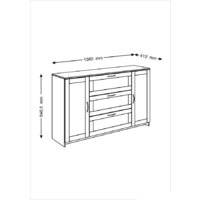 Комод Mio Tesoro Сириус 2 двери и 3 ящика 156x95 2.02.03.290.1 (белый) - Превью изображения №5 — Интернет-магазин Time-Shop