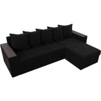 Угловой диван Лига диванов Дубай лайт правый 114170 (микровельвет черный) - Превью изображения №4 — Интернет-магазин Time-Shop