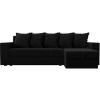 Угловой диван Лига диванов Дубай лайт правый 114170 (микровельвет черный) - Превью изображения №3 — Интернет-магазин Time-Shop