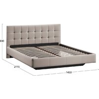 Кровать Трия Эмма Тип 1 140x200 (велюр Confetti Smoke) - Превью изображения №5 — Интернет-магазин Time-Shop