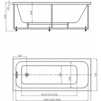 Ванна Aquatek Мия 180x80 - Превью изображения №2 — Интернет-магазин Time-Shop