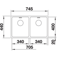 Кухонная мойка Blanco Andano 340/340-U (без клапана-автомата) - Превью изображения №4 — Интернет-магазин Time-Shop